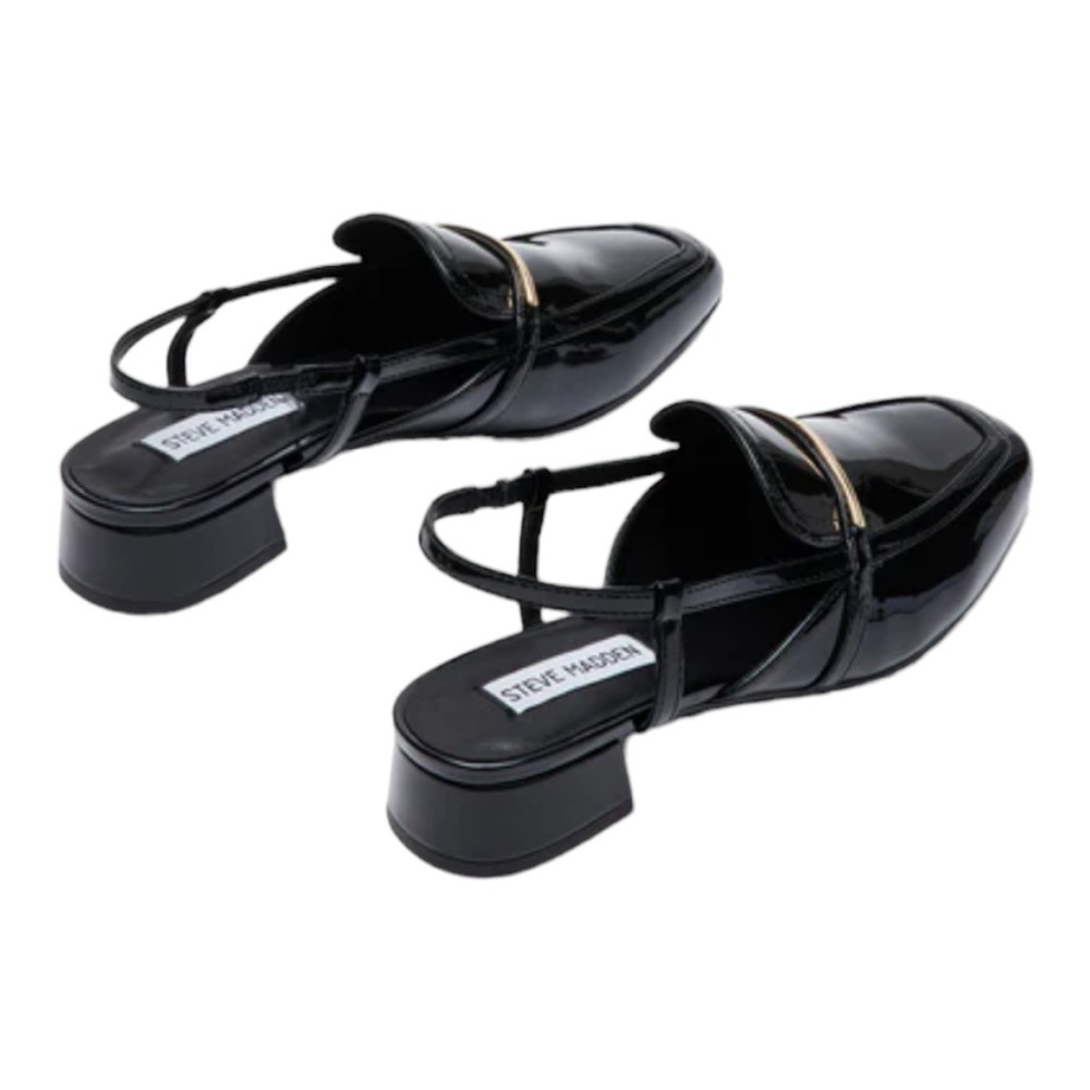 Steve Madden CALIBRI BLACK PATENT Slingback shoes - Picture 3 of 13
